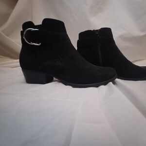 Low Heeled Black Ankle Boots